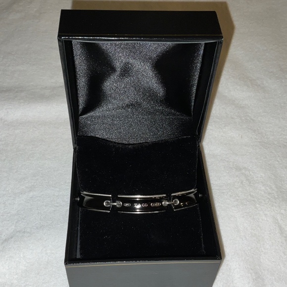 TIFFANY & CO. Vintage 1837 Silver & Midnight Titanium Bar Link Bracelet - Picture 15 of 16